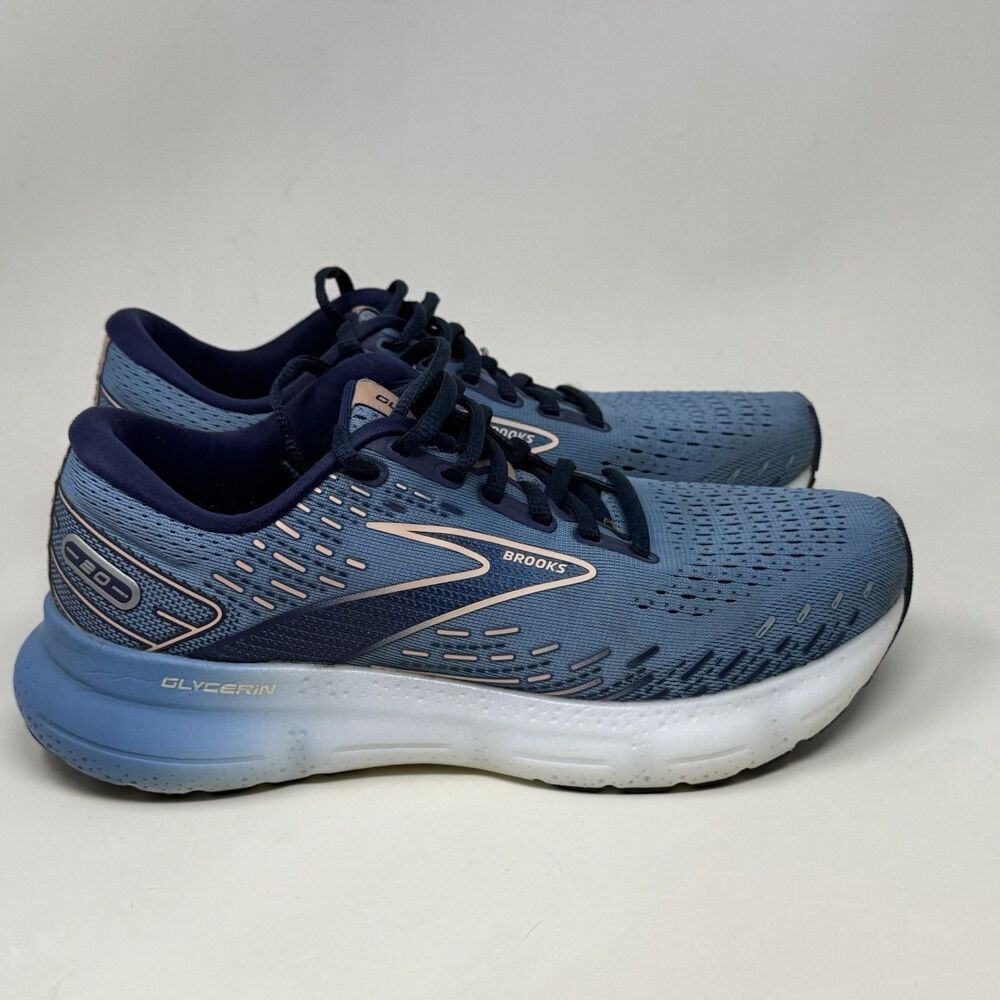 Brooks Glycerin 20 Sneakers Womens 8.5 Blue Mesh Lightweight Running Shoes